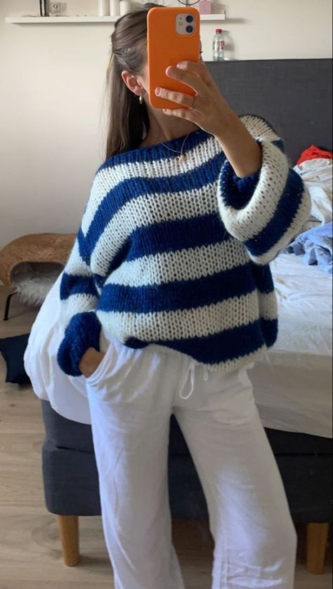 Isabelle Striped Sweater- Gray