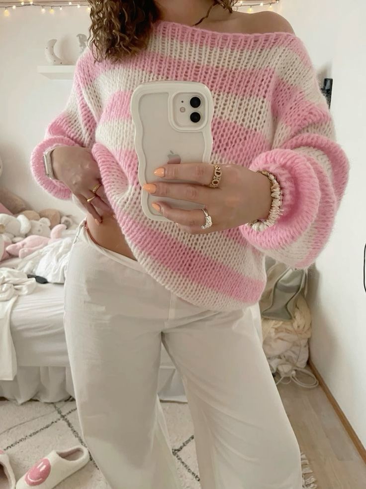 Isabelle Striped Sweater- Gray