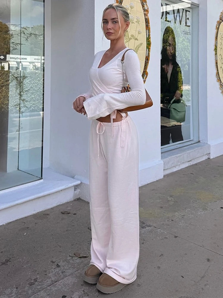 Willow Wrap and Flow Pants- pink set