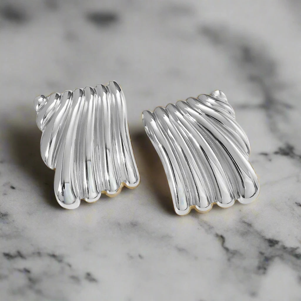 Parisian Twist Earrings- silver