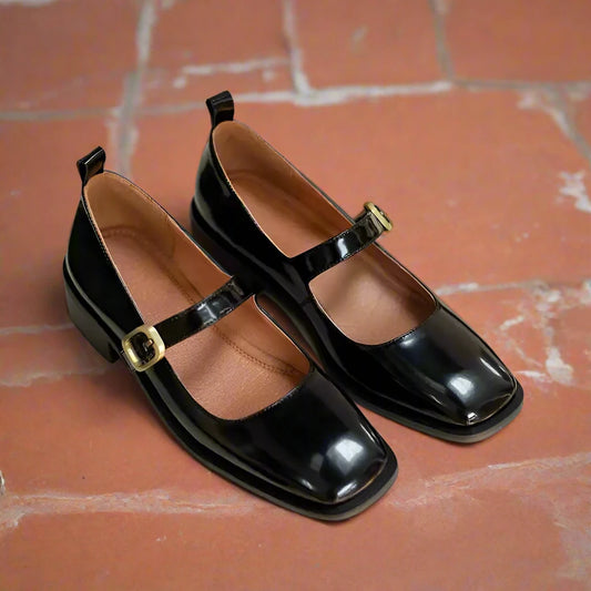 Amelia Square Toe Shoes- black