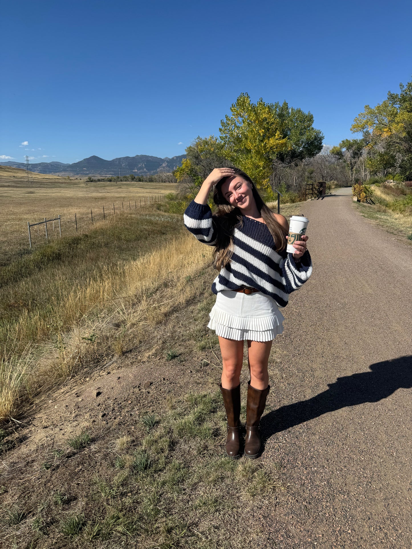 Isabelle Striped Sweater- Gray