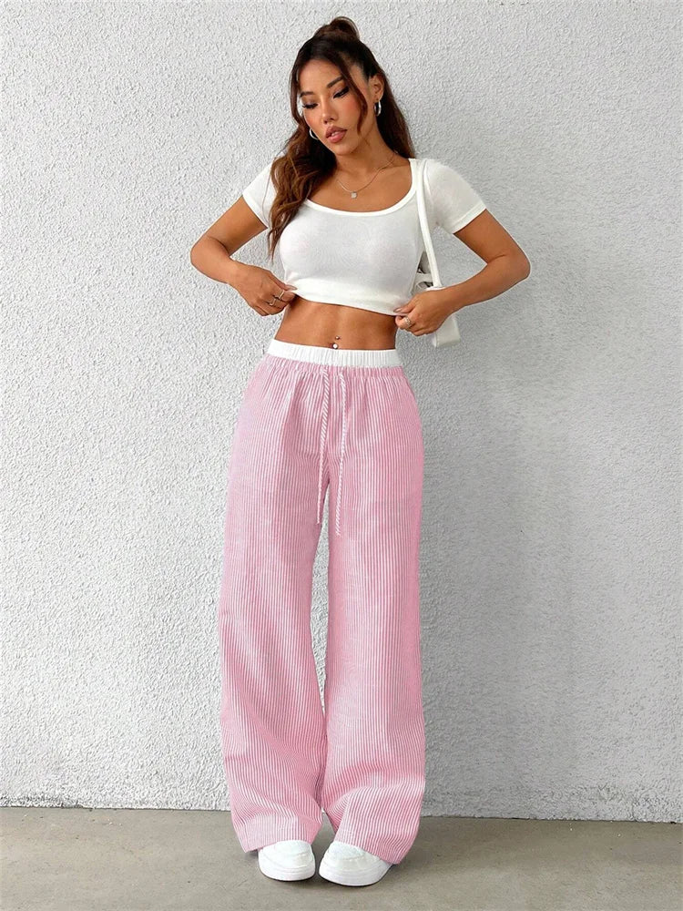 Candice Double Waistband Pants- pink