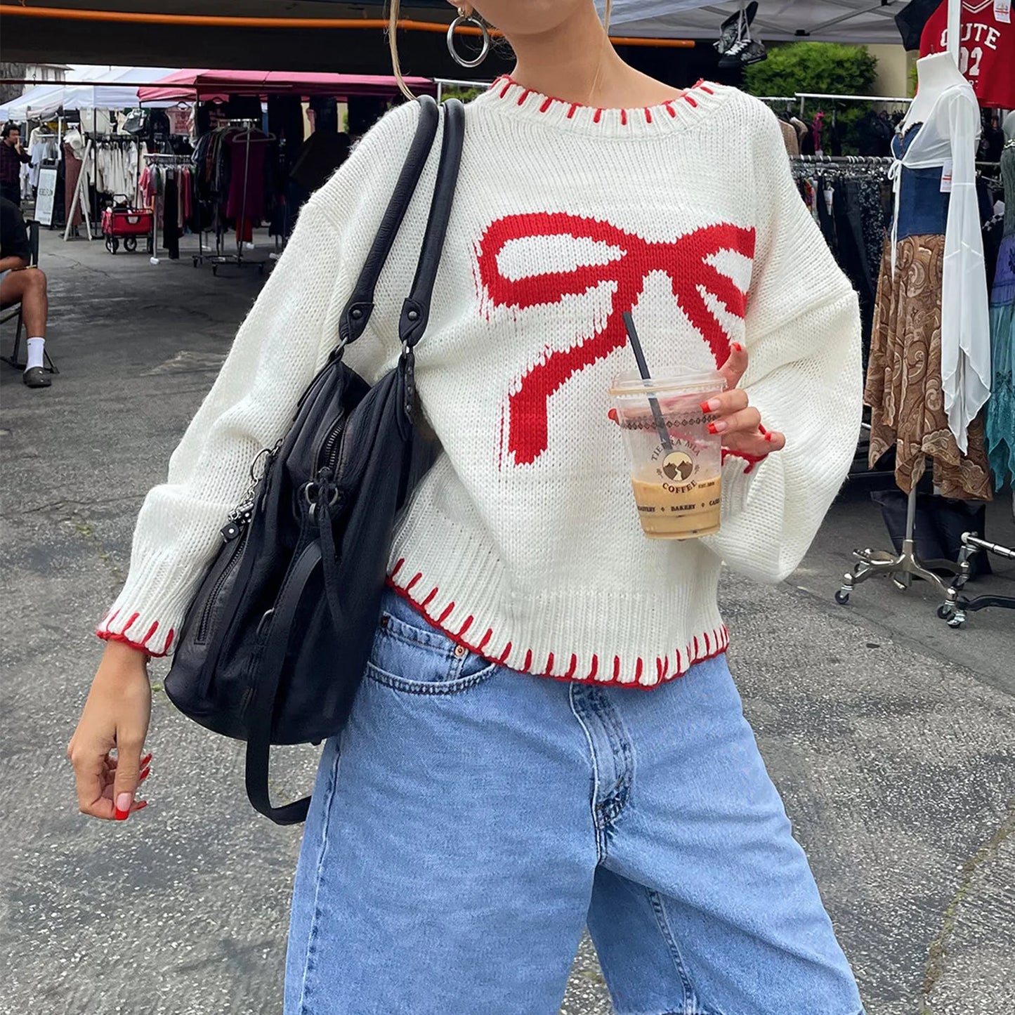 Jackie Bow Pullover- Pink