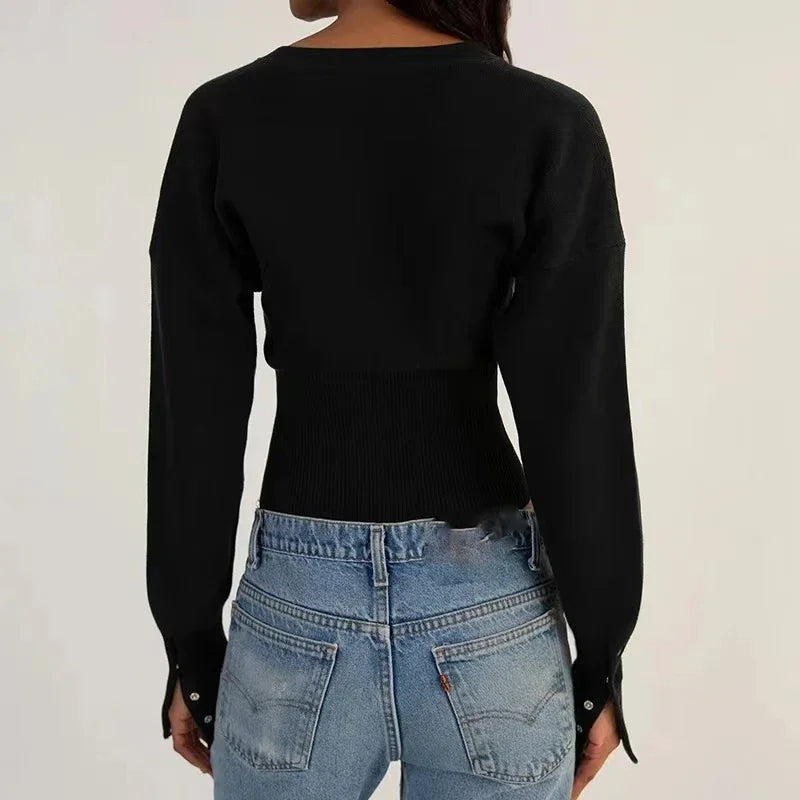Kyla Ribbed Knit Cardigan- cream