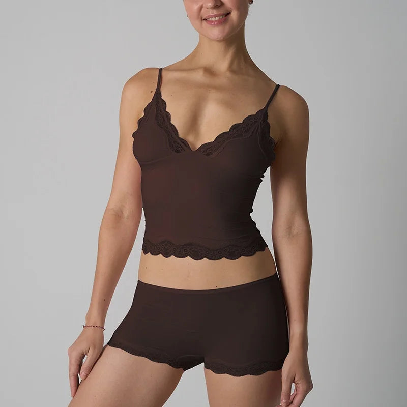 Isla Lace Lounge Set – Bralette & Boyshort Duo