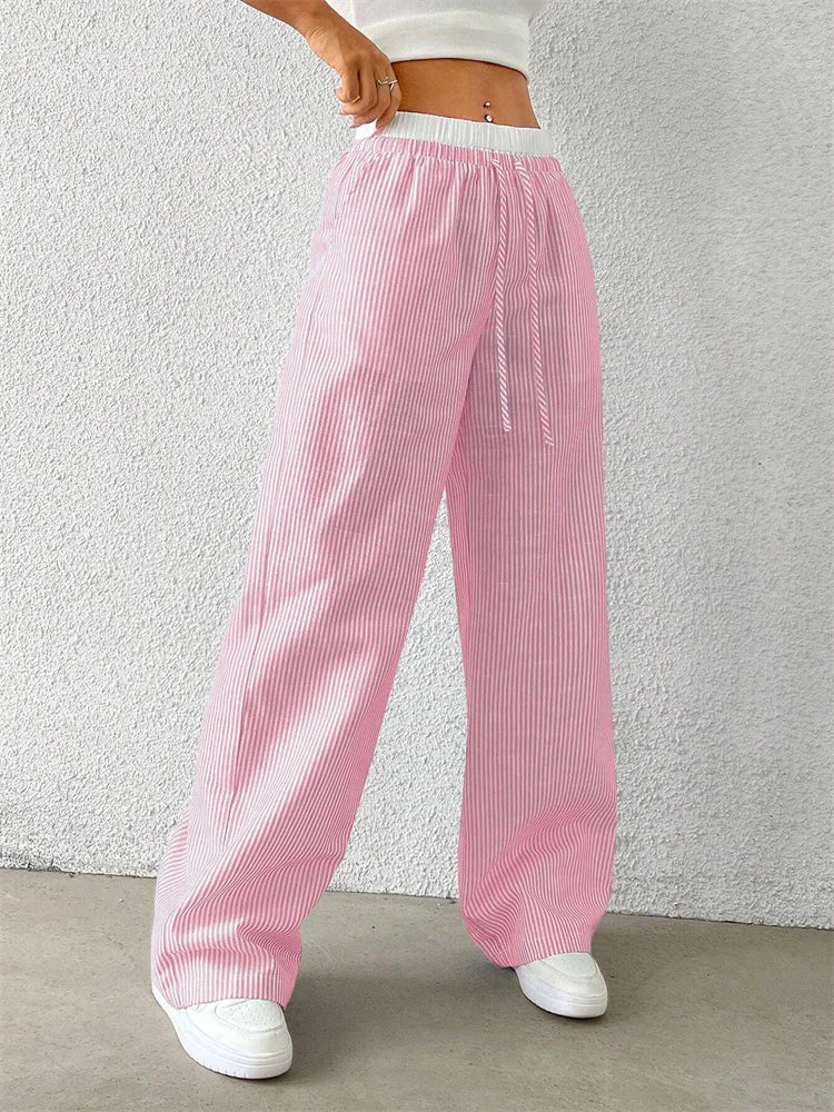Candice Double Waistband Pants- pink
