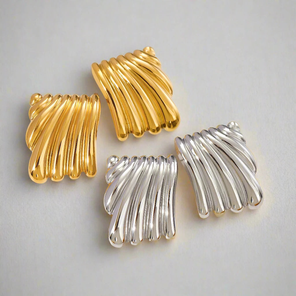 Parisian Twist Earrings- silver