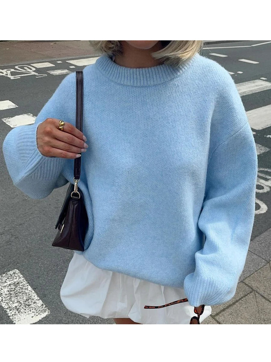 Brielle O-Neck Sweater- pink