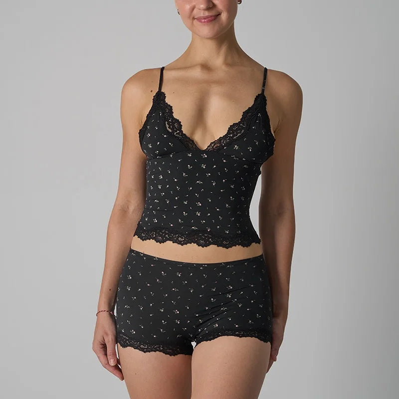 Isla Lace Lounge Set – Bralette & Boyshort Duo