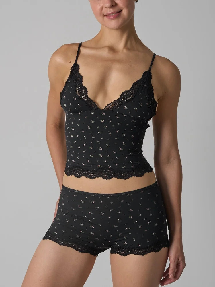 Isla Lace Lounge Set – Bralette & Boyshort Duo