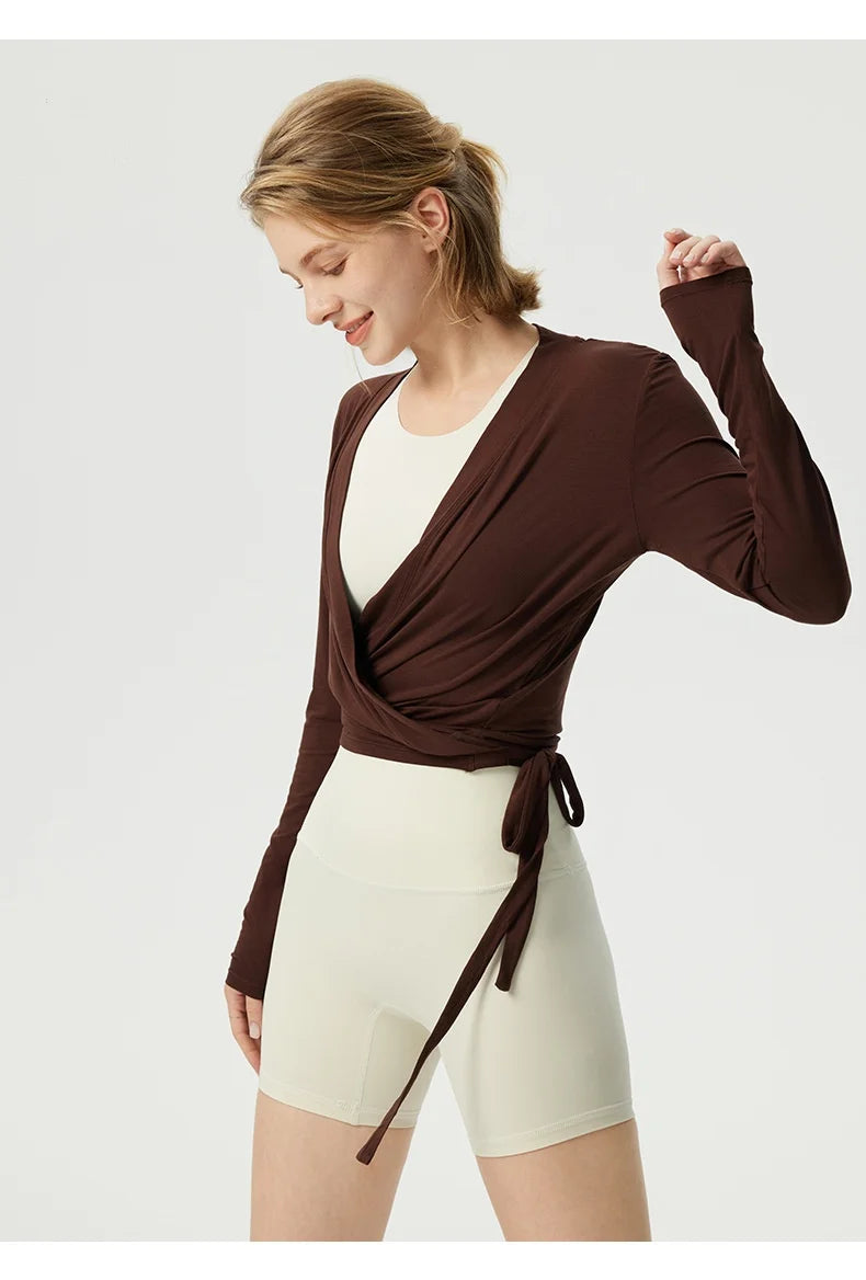 Penelope Pilates Wrap Top- pink