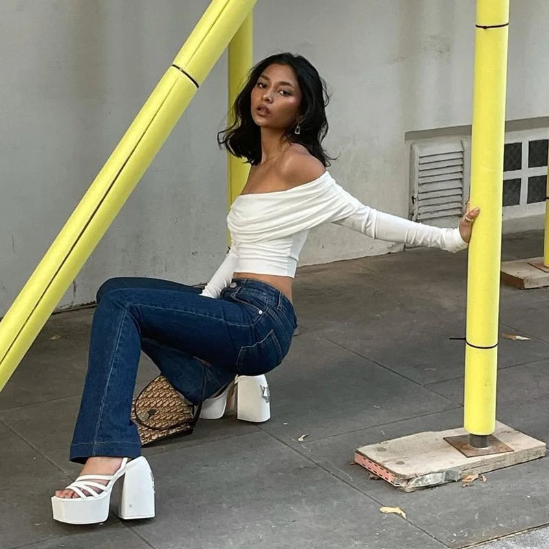 Serena Off-Shoulder Top- white