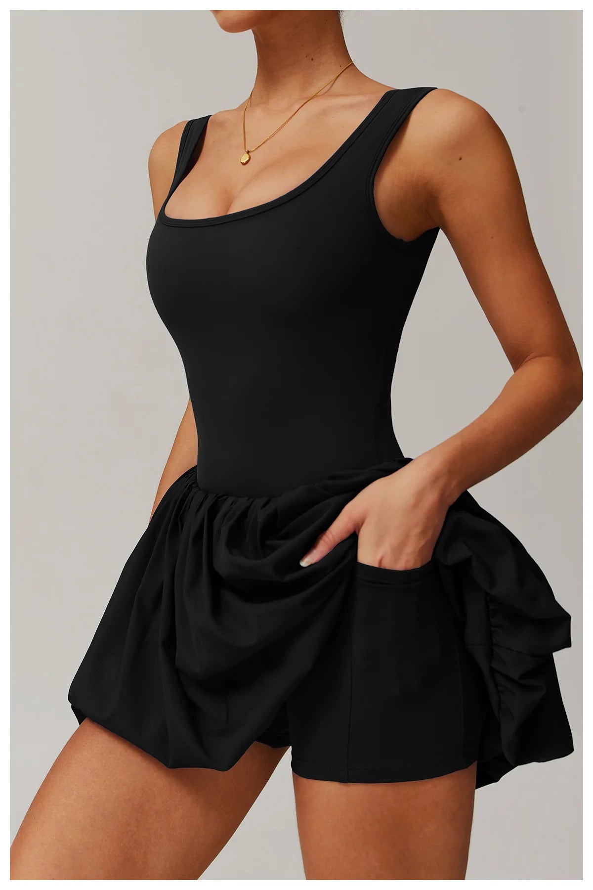 The Court Crush Athletic Dress- Black