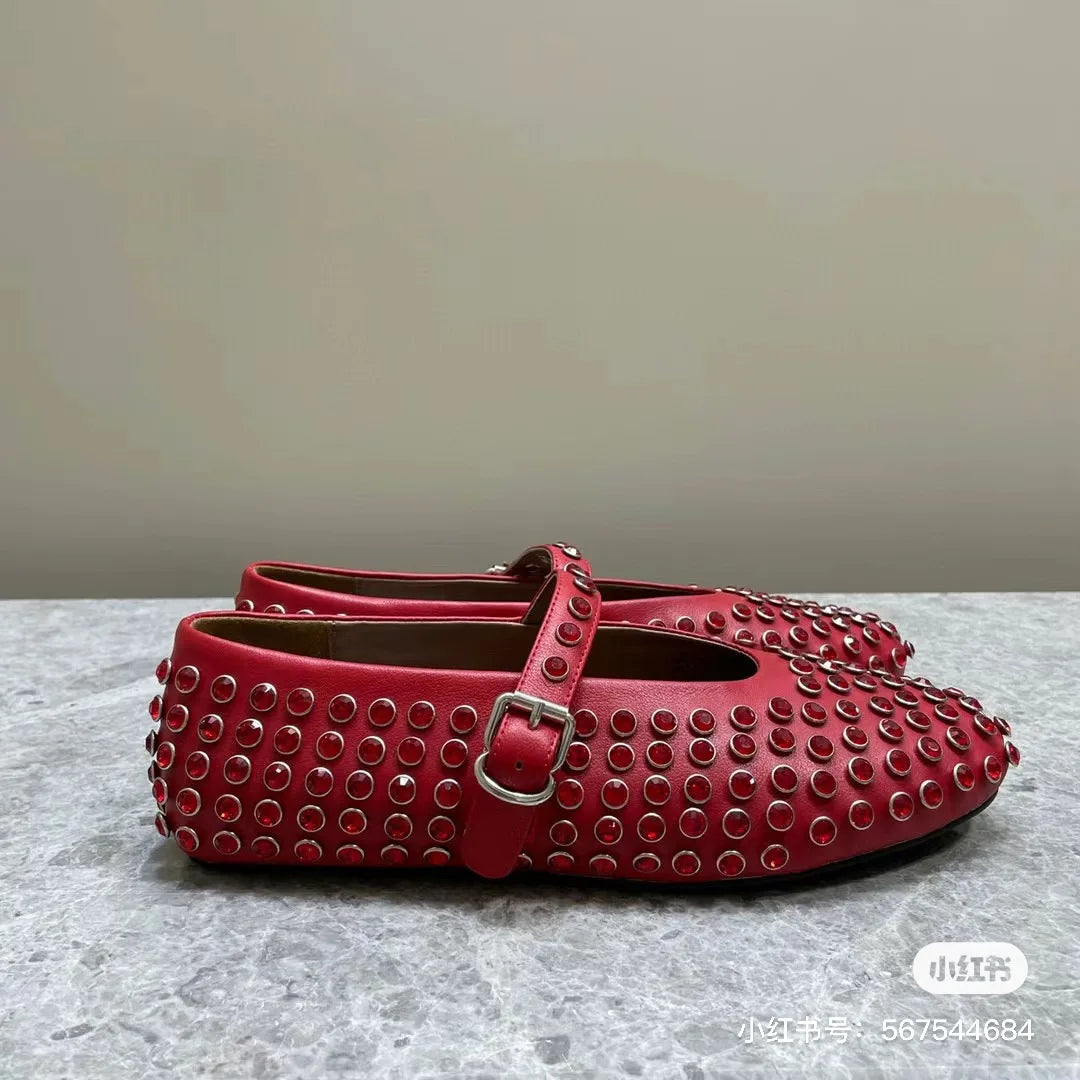 Dazzled Ballet Flats- red