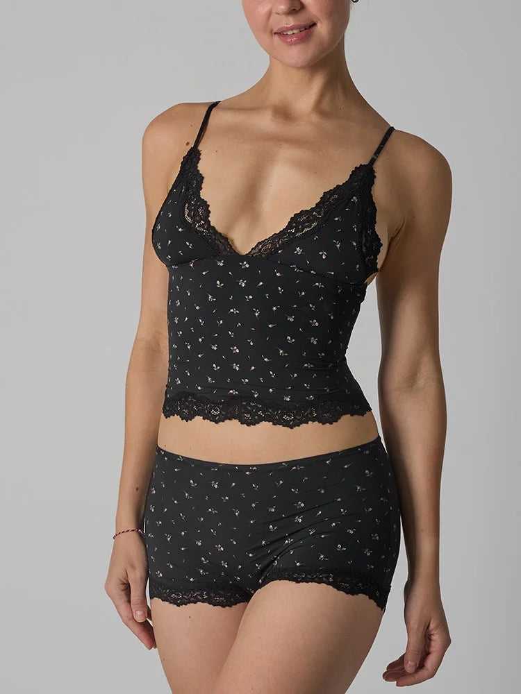 Isla Lace Lounge Set – Bralette & Boyshort Duo
