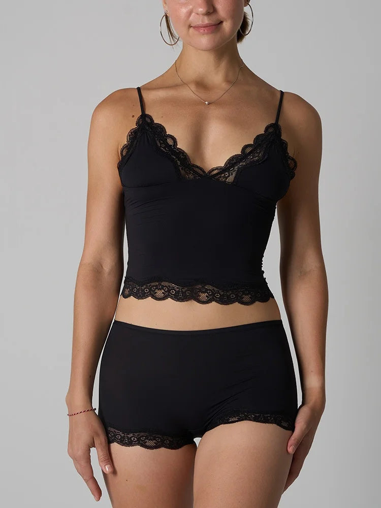 Isla Lace Lounge Set – Bralette & Boyshort Duo