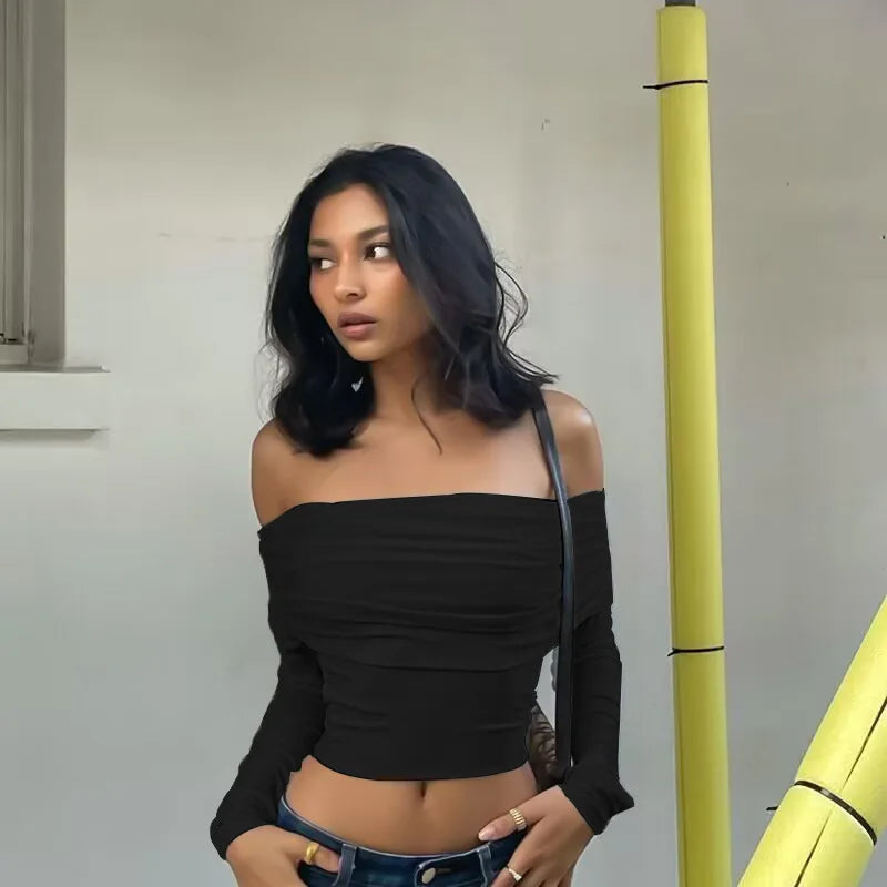 Serena Off-Shoulder Top- black