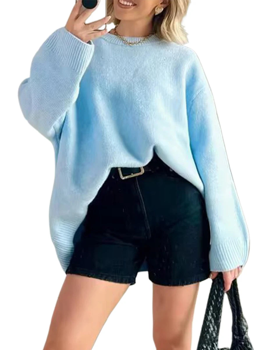 Brielle O-Neck Sweater- pink