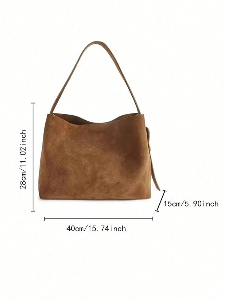 The Harper Suede Tote – Large Capacity Shoulder & Crossbody Bag