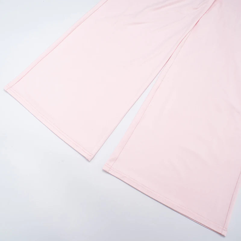 The Mila Lounge Set – Button-Up Long Sleeve Top & Wide-Leg Drawstring Pants