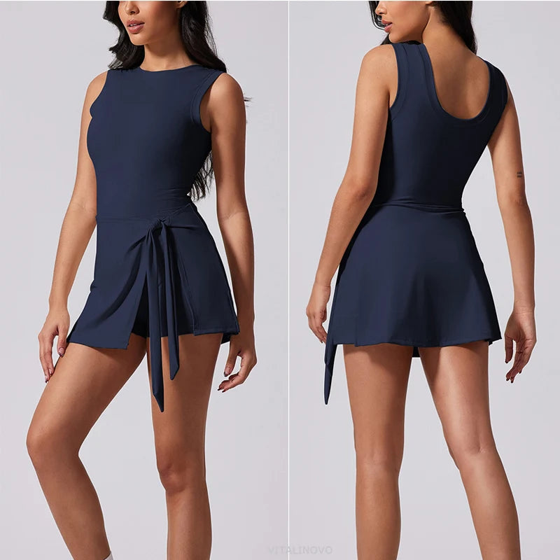 Serve It Up Athletic Dress- Navy