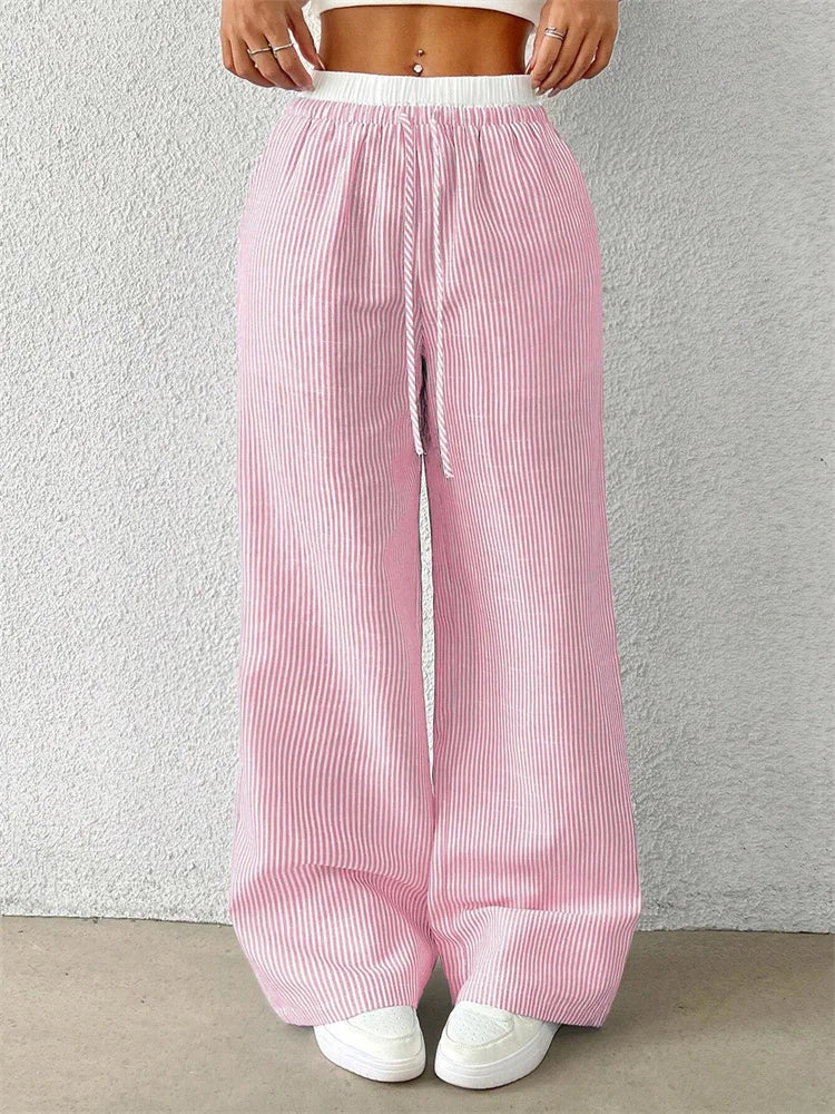 Candice Double Waistband Pants- pink