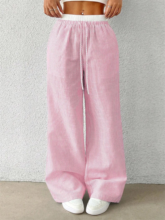 Candice Double Waistband Pants- pink