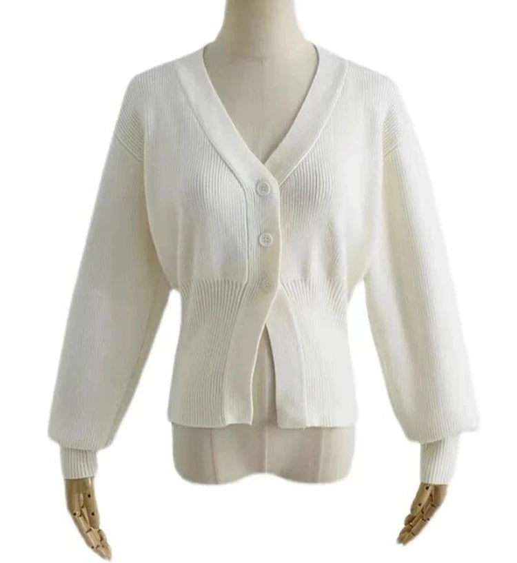 Crème Cardigan- white