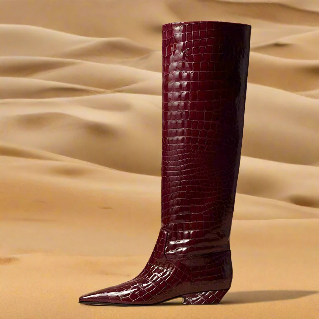 Whitney Tall Western Boots- black sleek
