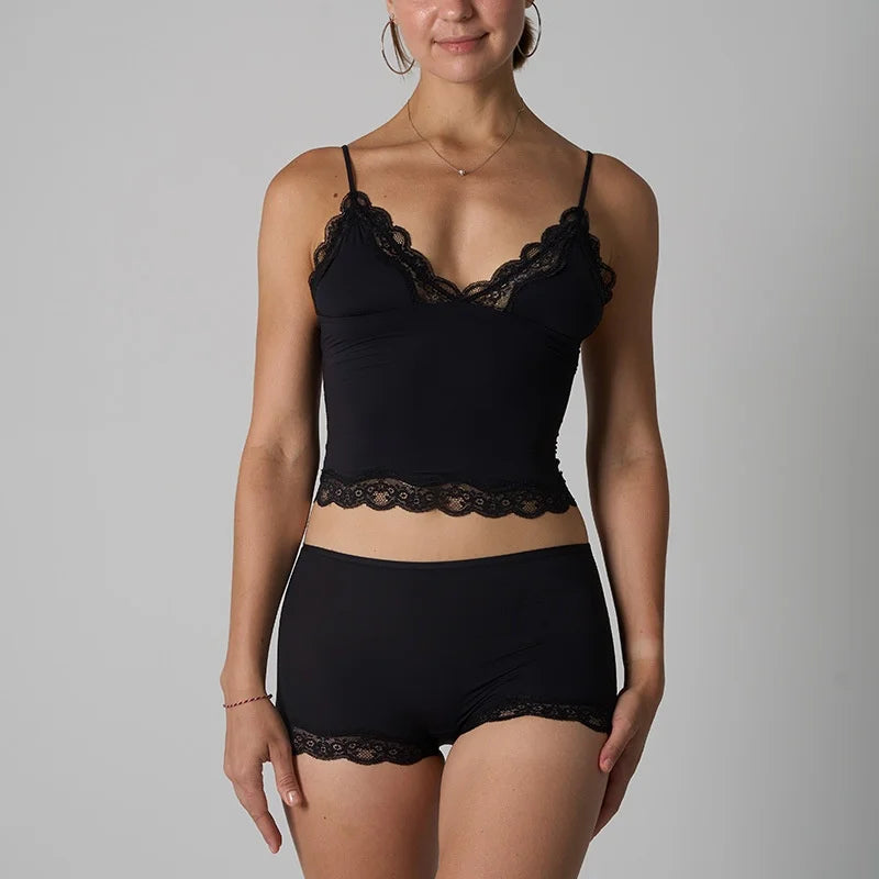 Isla Lace Lounge Set – Bralette & Boyshort Duo