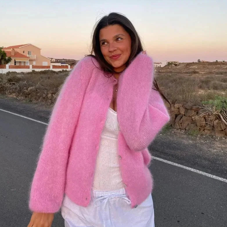 Haven Textured Cardigan- pink