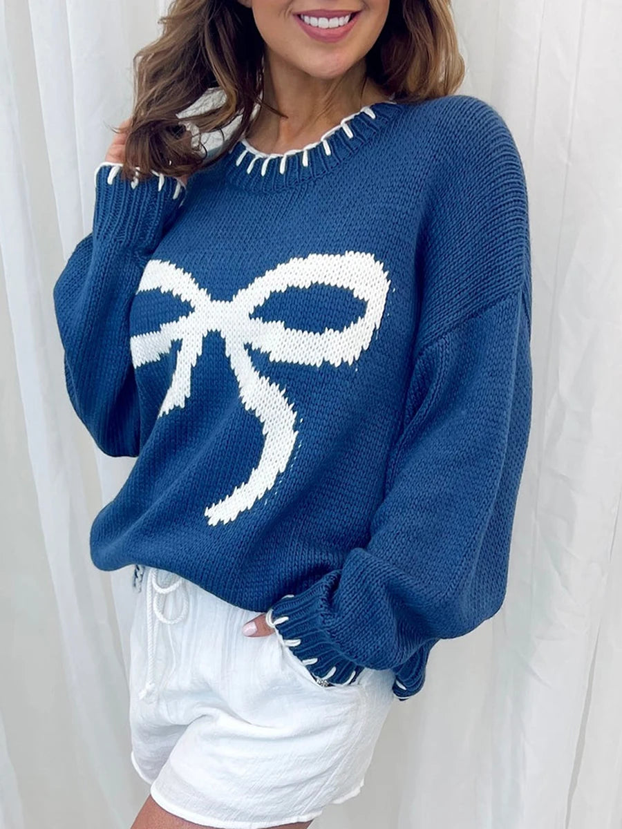 Jackie Bow Pullover- Pink