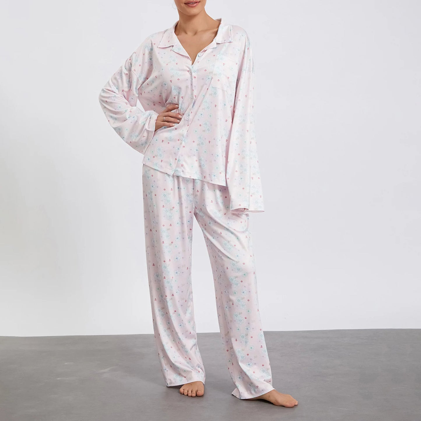 Garden Breeze Pajama Set- pink