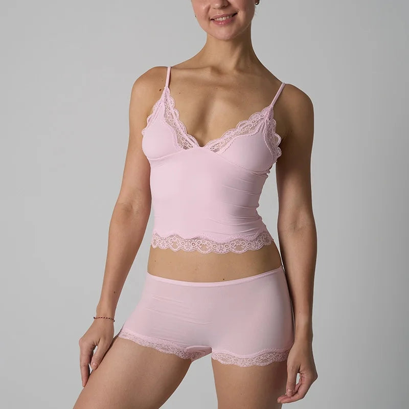 Isla Lace Lounge Set – Bralette & Boyshort Duo