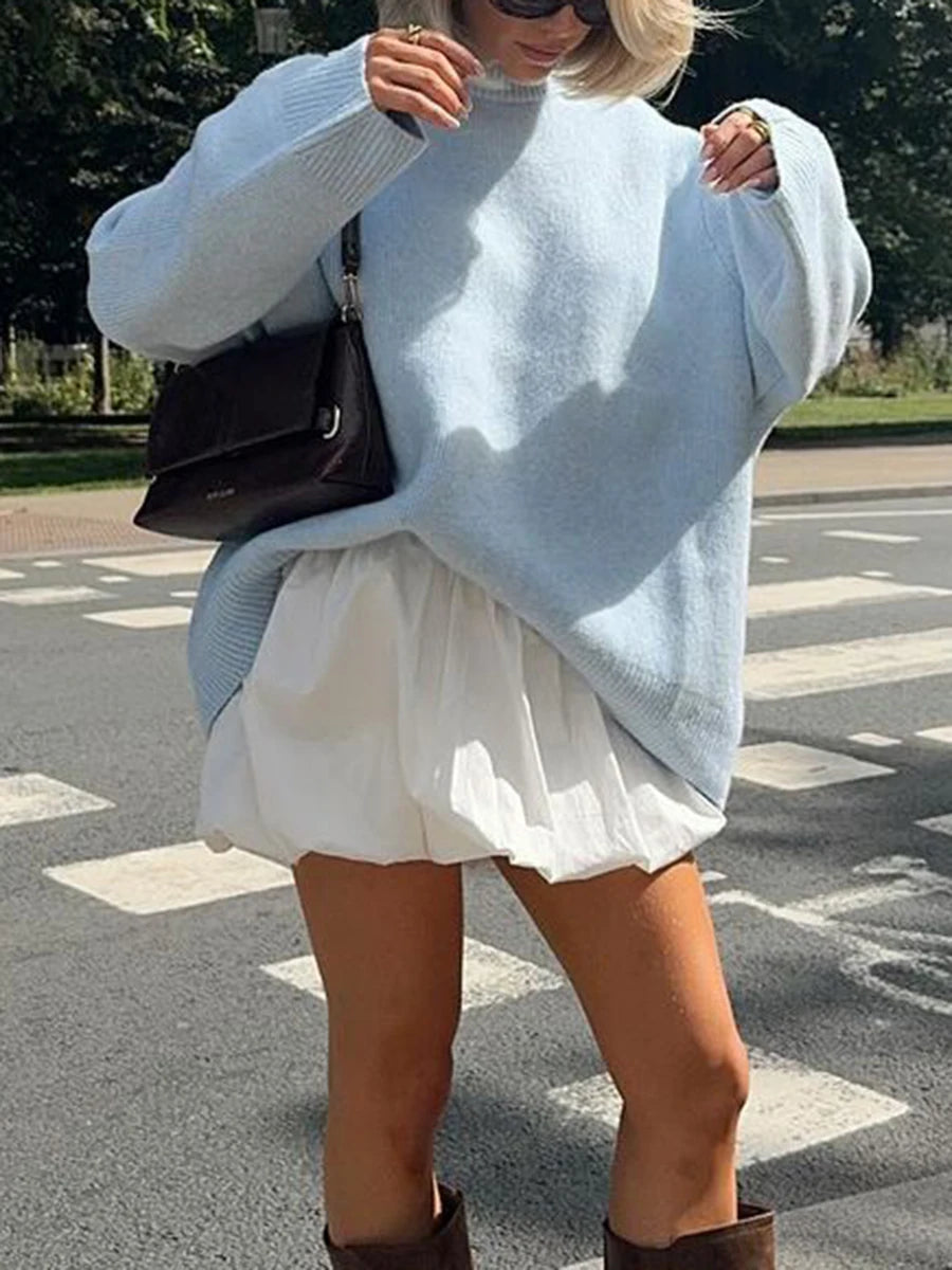 Brielle O-Neck Sweater- pink
