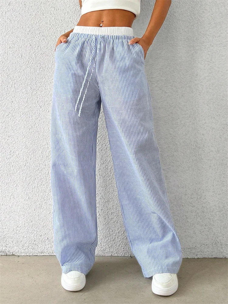 Candice Double Waistband Pants- pink