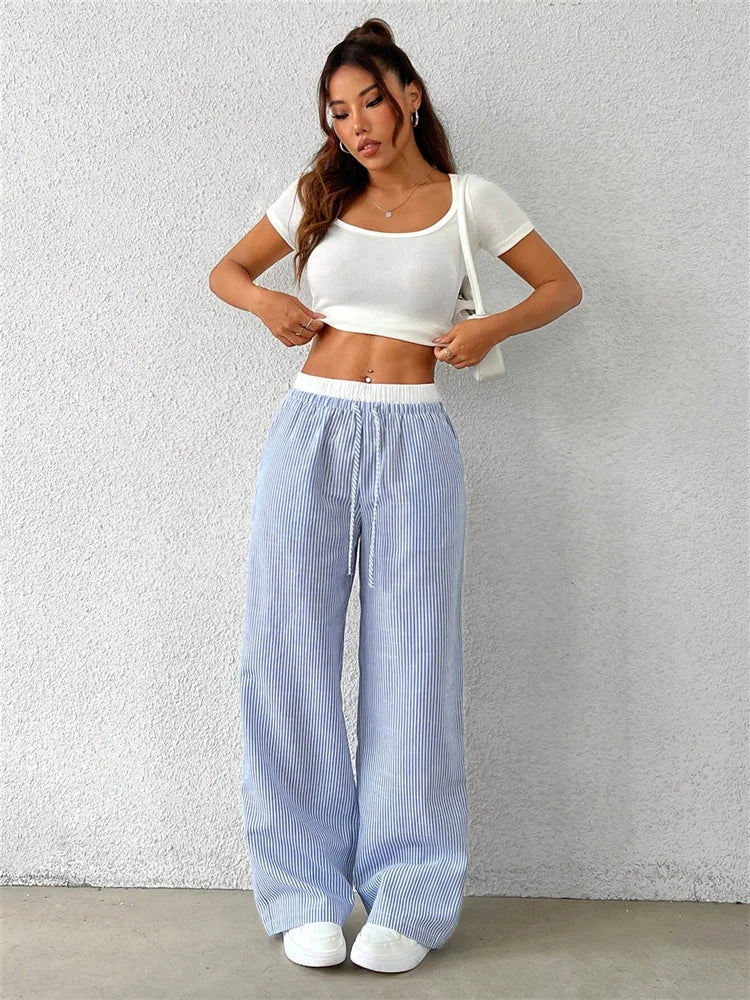 Candice Double Waistband Pants- pink