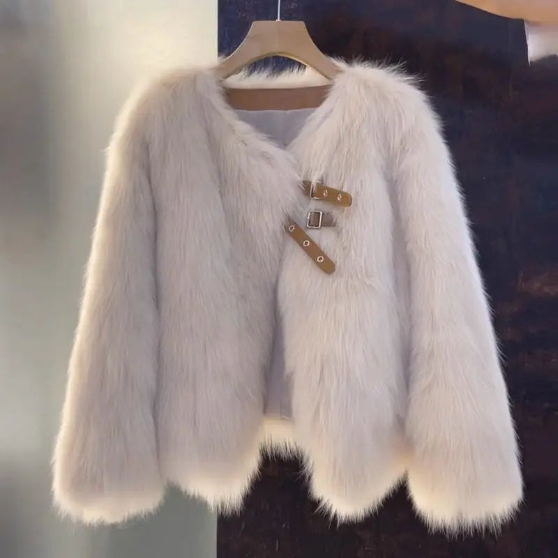 Polar Plush Faux Fur Jacket- cream
