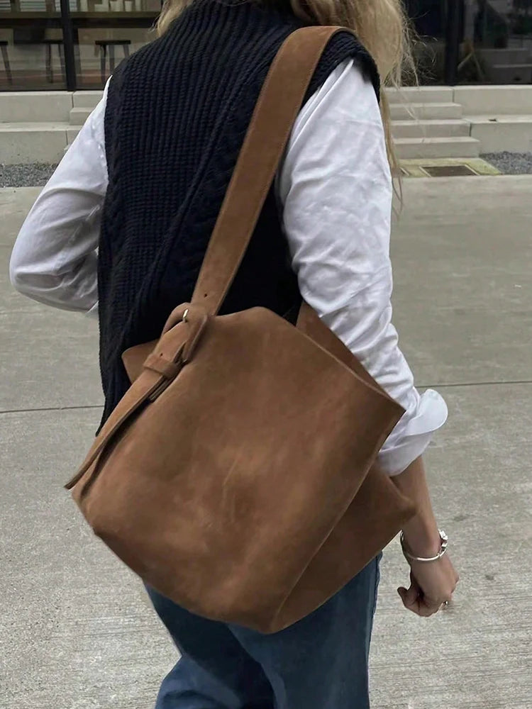 The Harper Suede Tote – Large Capacity Shoulder & Crossbody Bag
