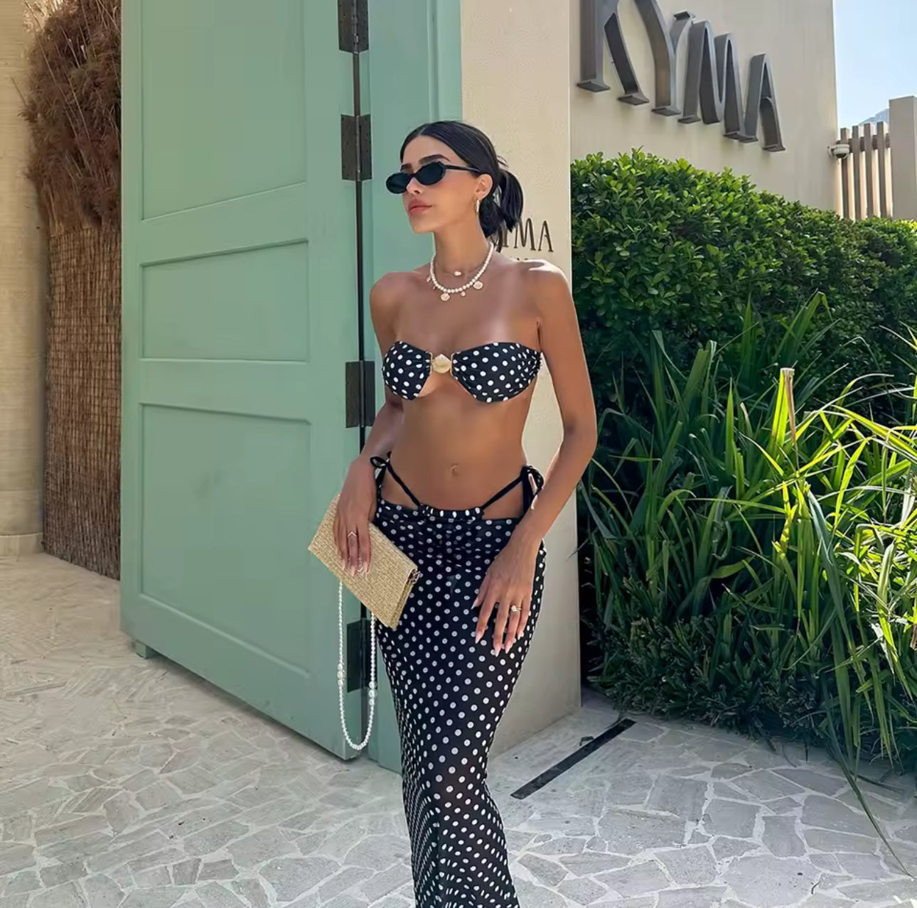 Bianca 3 piece polka dot bikini