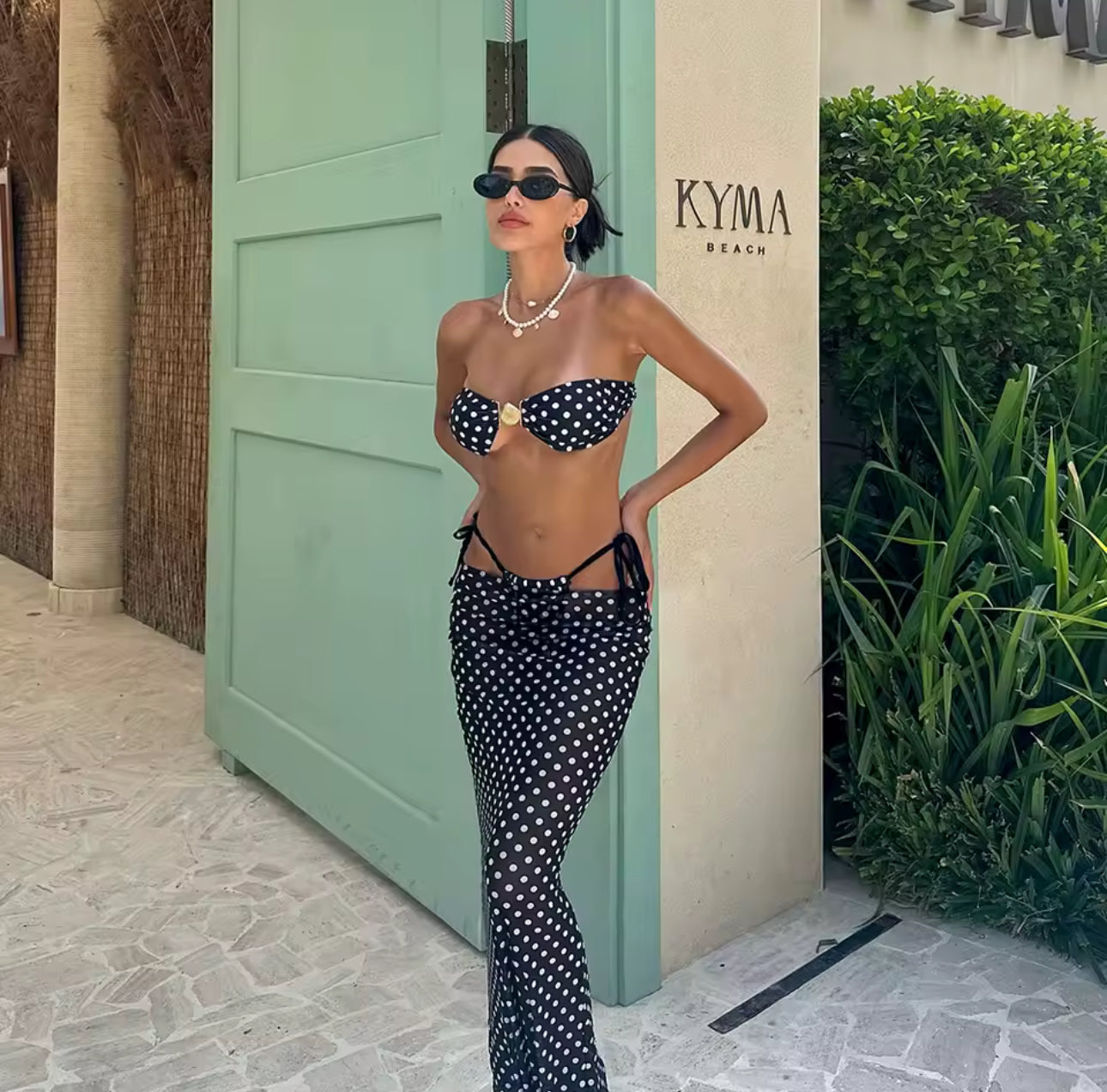 Bianca 3 piece polka dot bikini