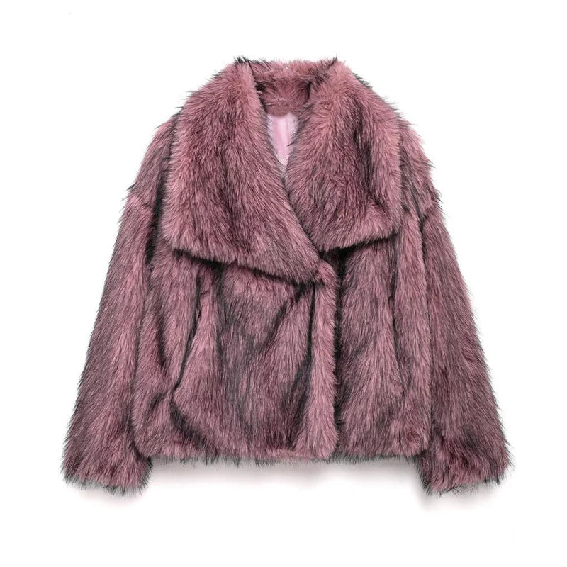 Winter Whisper Fur Coat- pink