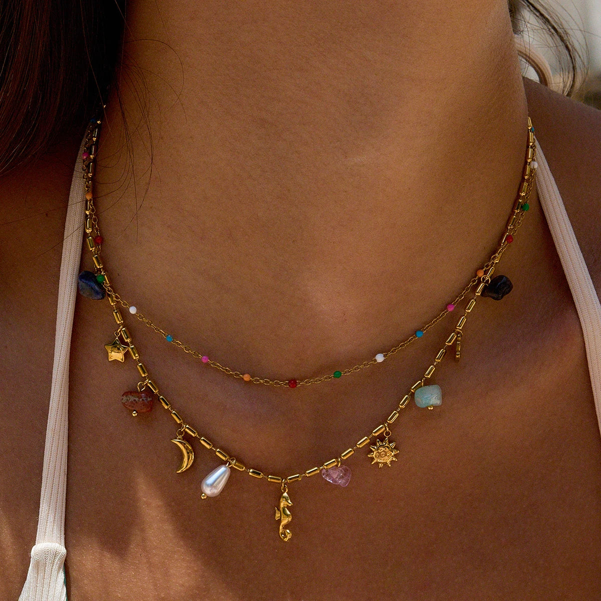 Golden Tide Charm Necklace