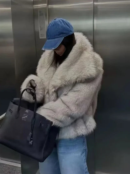 Winter Whisper Fur Coat- pink