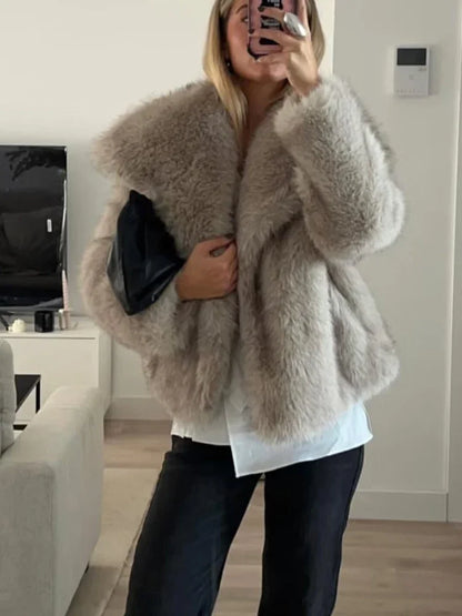 Winter Whisper Fur Coat- pink