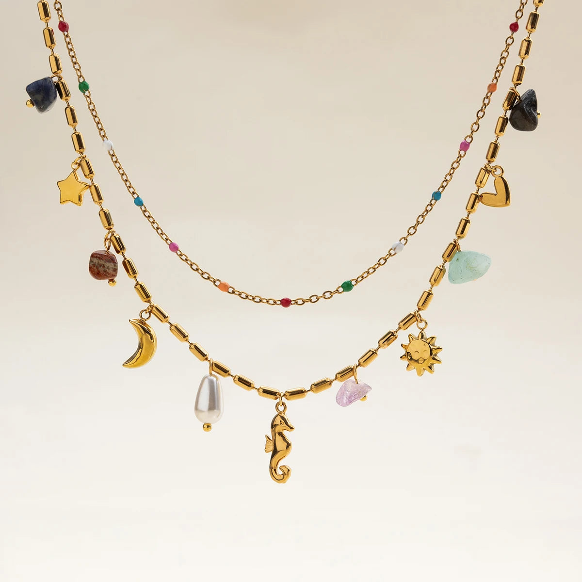 Golden Tide Charm Necklace