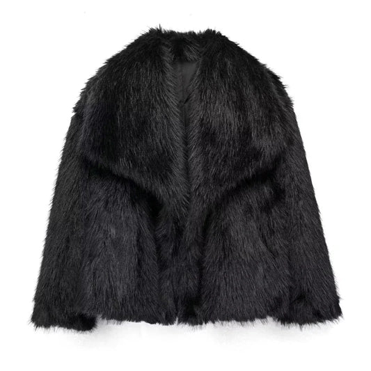 Winter Whisper Fur Coat- black