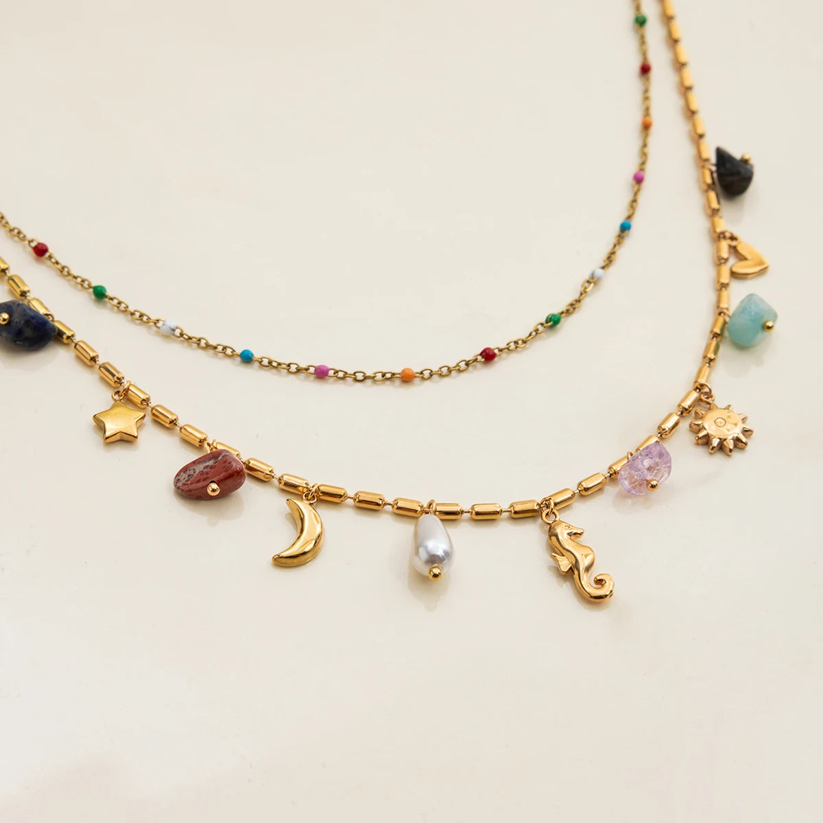 Golden Tide Charm Necklace